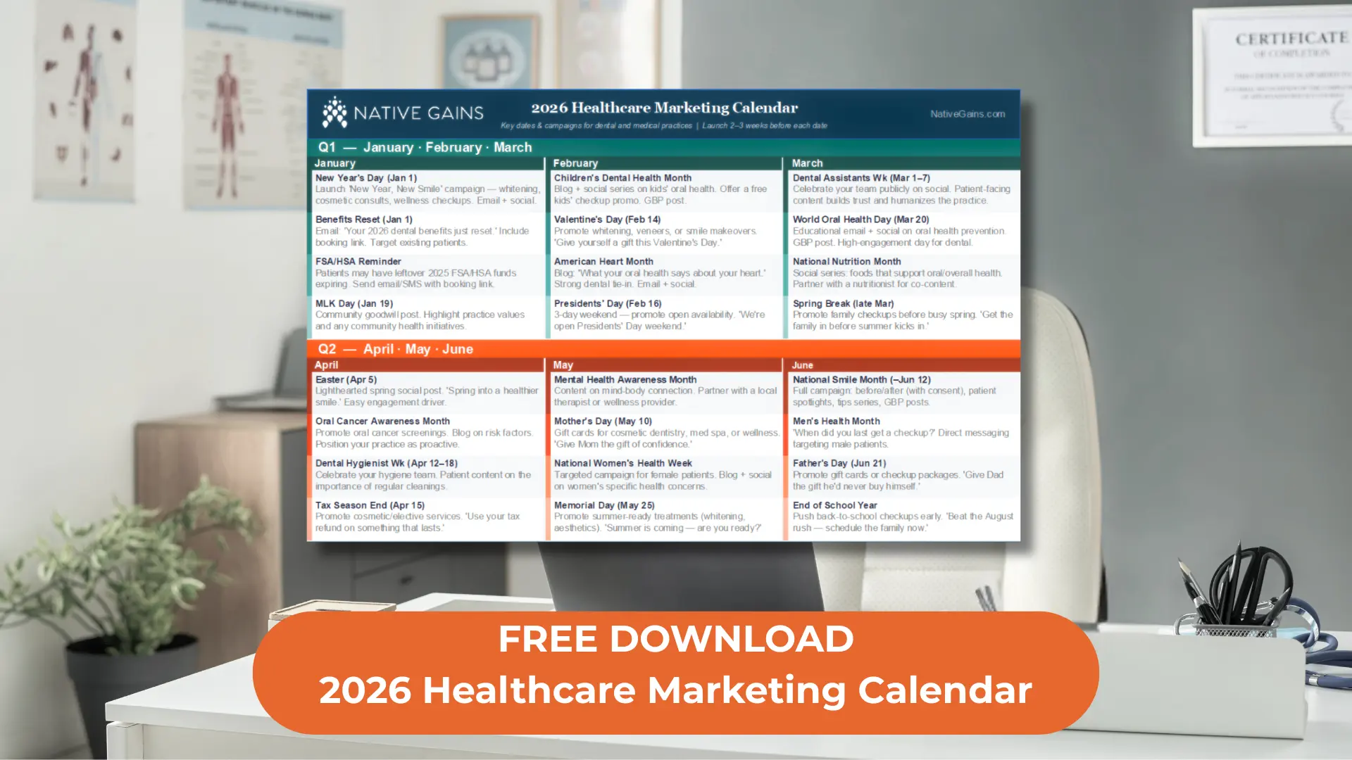 2026 Healthcare Marketing Calendar - A Smarter Way to Plan Your Practice’s Growth graphic